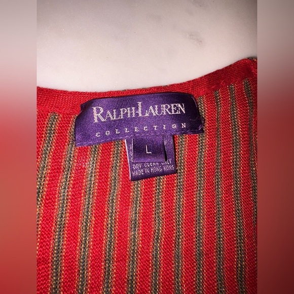 Vintage 90s Ralph Lauren Collection Purple Label Runway Linen Maxi Dress Wrap L - Picture 11 of 16
